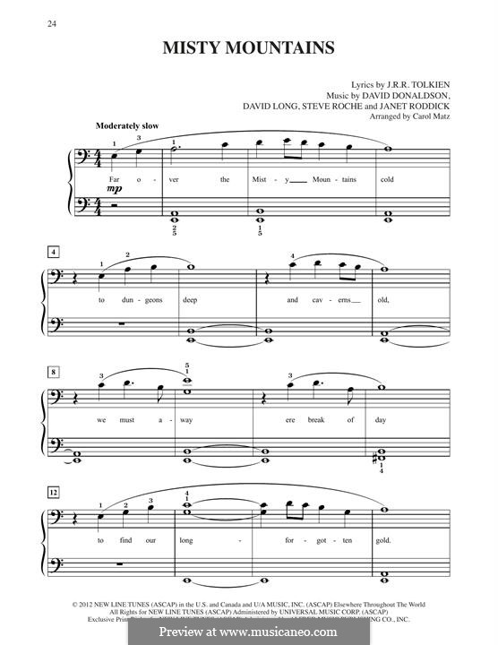 Misty Mountains (from The Hobbit: An Unexpected Journey) por F. Walsh ...