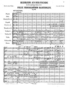 Die Heimkehr aus der Fremde (Son and Stranger), Op.89: abertura by Felix Mendelssohn-Bartholdy