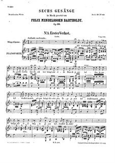 Six Songs, Op.99: set completo by Felix Mendelssohn-Bartholdy