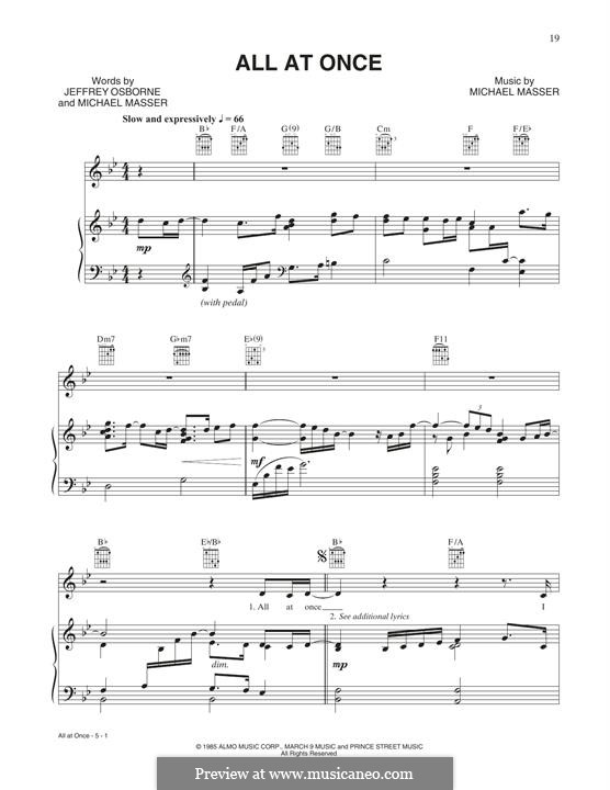 All at Once: Para vocais e piano (ou Guitarra) by Michael Masser