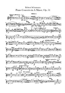 Concerto for Piano and Orchestra in A Minor, Op.54: parte de oboes by Robert Schumann