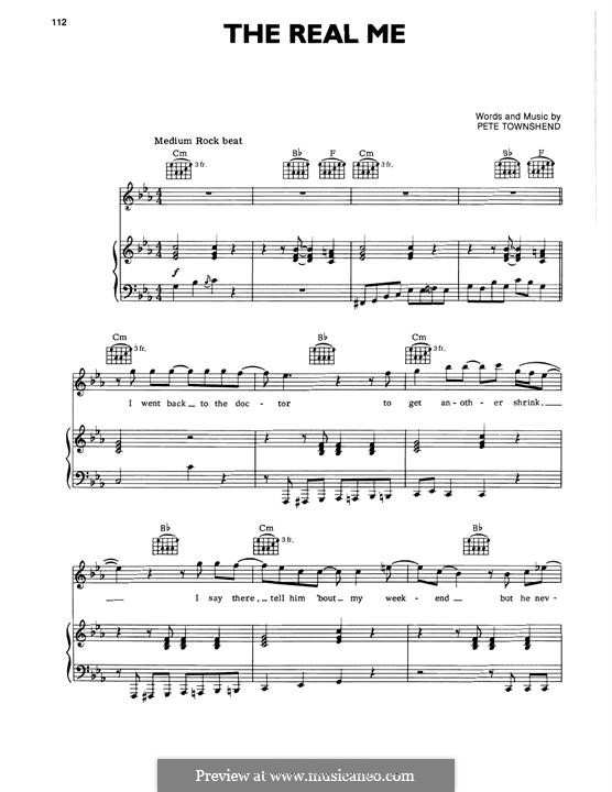 The Real Me (The Who): Para vocais e piano (ou Guitarra) by Peter Townshend