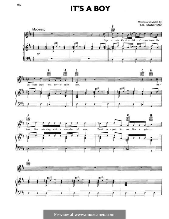 It's a Boy (The Who): Para vocais e piano (ou Guitarra) by Peter Townshend