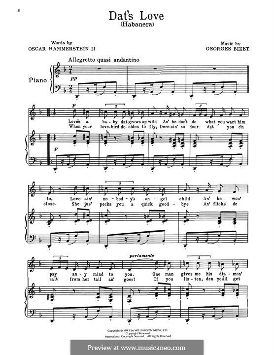 Dat's Love (Habanera) (from Carmen Jones): Dat's Love (Habanera) (from Carmen Jones) by Georges Bizet