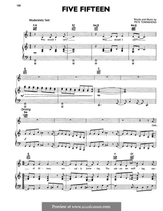 5:15 (The Who): Para vocais e piano (ou Guitarra) by Peter Townshend