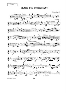 Grand Concert Duo for Clarinet and Piano, J.204 Op.48: parte do violino by Carl Maria von Weber