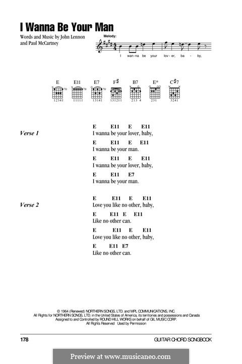 I Wanna Be Your Man (The Beatles): Lyrics and guitar chords by John Lennon, Paul McCartney