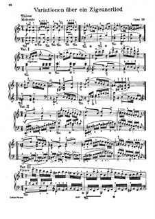 Variations on a Gypsy Song, J.219 Op.55: Para Piano by Carl Maria von Weber