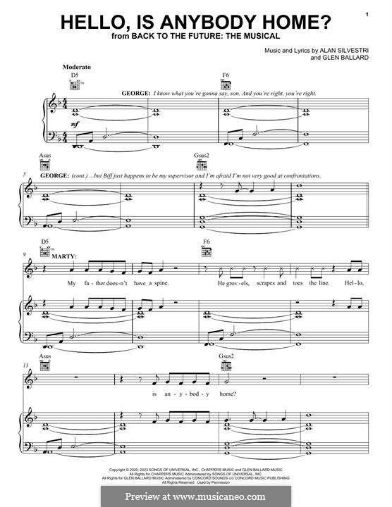Hello, Is Anybody Home? (from Back To The Future: The Musical): Hello, Is Anybody Home? (from Back To The Future: The Musical) by Alan Silvestri, Glen Ballard