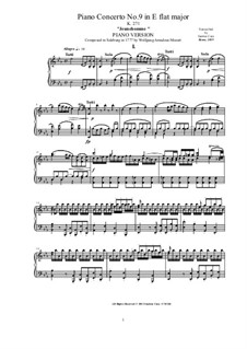 Concerto for Piano and Orchestra No.9 in E Flat Major 'Jeunehomme', K.271: arranjo para piano by Wolfgang Amadeus Mozart