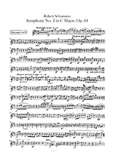 Symphony No.2 in C Major, Op.61: parte clarinetas by Robert Schumann