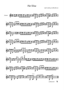 For Elise, WoO 59: Para Guitarra by Ludwig van Beethoven