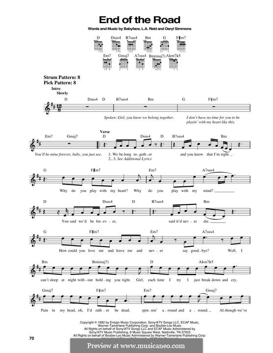 End of the Roads (Boyz II Men): Para Guitarra by L.A. Reid, Daryl Simmons, Kenneth 'Babyface' Edmonds