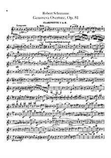 Genoveva, Op.81: abertura - parte clarinetes by Robert Schumann