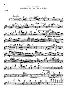 Invitation to the Dance, J.260 Op.65: Para orquesta - partes em flautas by Carl Maria von Weber