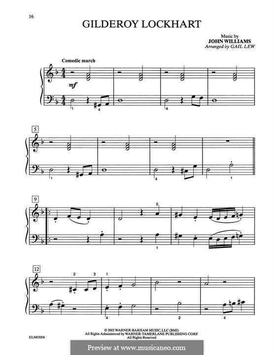 Gilderoy Lockhart (from Harry Potter And The Chamber Of Secrets): Para Piano by John Williams