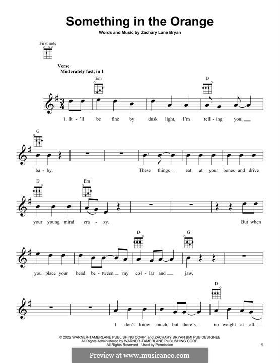 Something In The Orange: para ukulele by Zachary Bryan