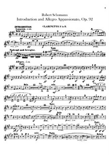 Introduction and Allegro Appassionato, Op.92: parte clarinetas by Robert Schumann