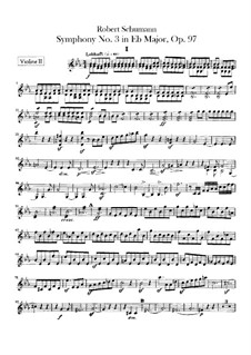 Symphony No.3 in E Flat Major 'Rhenish', Op.97: violino parte II by Robert Schumann