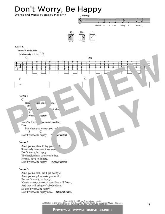 Don't Worry, Be Happy: Para Guitarra by Bobby McFerrin
