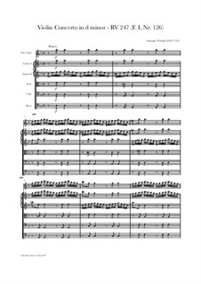 Violin concerto d-moll, RV 247: Score, parts by Antonio Vivaldi
