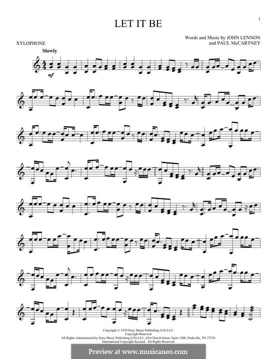 Instrumental version: For xylophone by John Lennon, Paul McCartney
