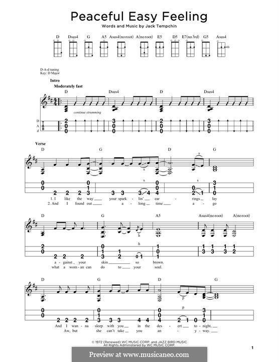 Peaceful Easy Feeling (The Eagles): For dulcimer by Jack Tempchin