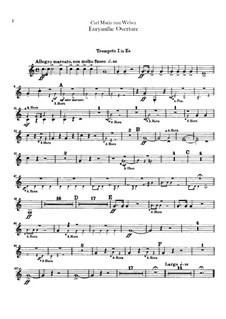 Overture: parte trompetas by Carl Maria von Weber