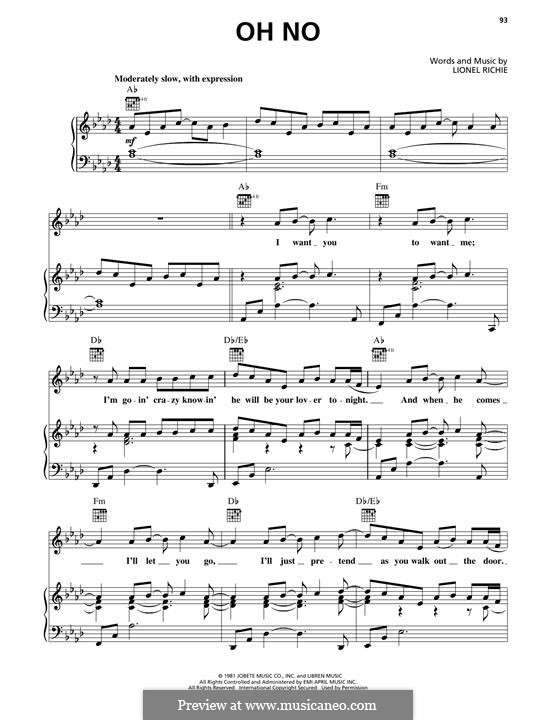 Oh no commodores por l richie partituras on m sicaneo