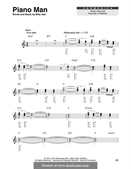 Piano Man: For harmonica by Billy Joel