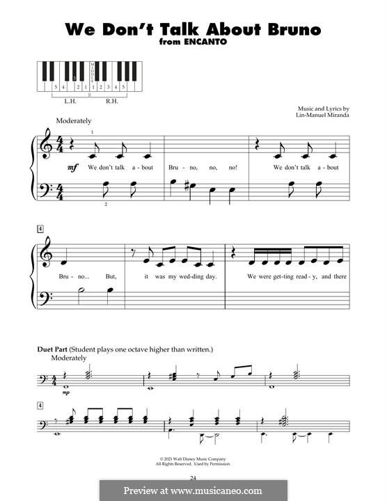 We Don't Talk About Bruno (from Encanto): Para Piano by Lin-Manuel Miranda