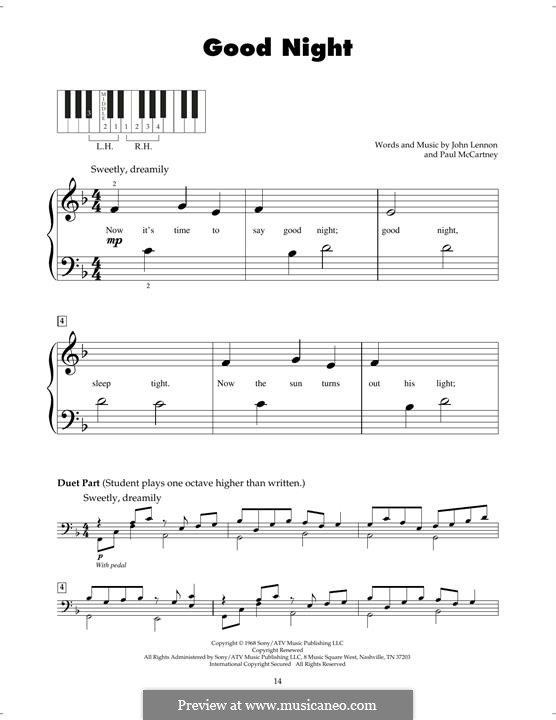 Good Night (The Beatles): Para Piano by John Lennon, Paul McCartney
