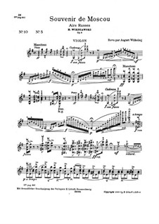 Souvenir de Moscou for Violin and Piano, Op.6: Parte de solo by Henryk Wieniawski