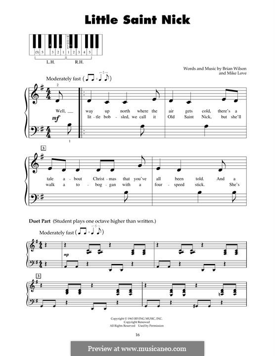 Little Saint Nick (The Beach Boys): Para Piano by Brian Wilson, Mike Love