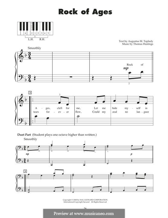 Rock of Ages: Para Piano by Thomas Hastings