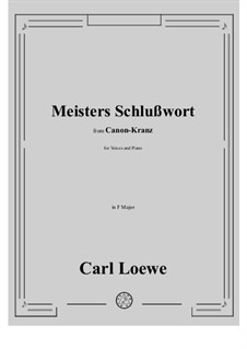 Meisters Schlußwort: F Maior by Carl Loewe
