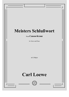 Meisters Schlußwort: G maior by Carl Loewe