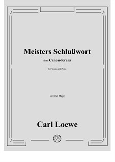 Meisters Schlußwort: E flat maior by Carl Loewe