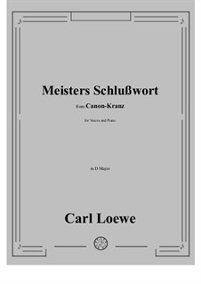 Meisters Schlußwort: D maior by Carl Loewe