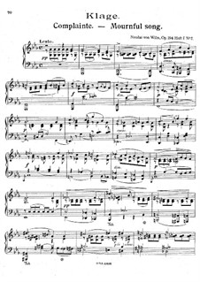 Pieces for Piano, Op.194: No.2 Mournful Song by Nicolai von Wilm