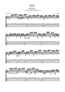 Partita for Flute in A Minor, BWV 1013: Allemande, for guitar by Johann Sebastian Bach