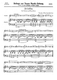 Pieces for Violin and Piano, Op.224: No.1 Arietta by Nicolai von Wilm