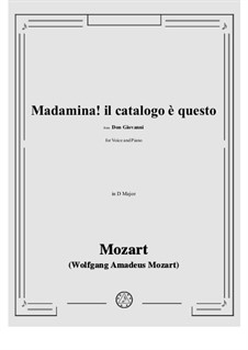 Madamina! il catalogo è questo: Para vocais e piano by Wolfgang Amadeus Mozart