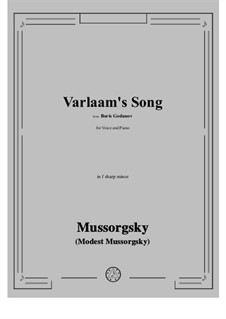 Varlaam's Song 'Once in the Town of Kazan': F sharp minor by Modest Mussorgsky