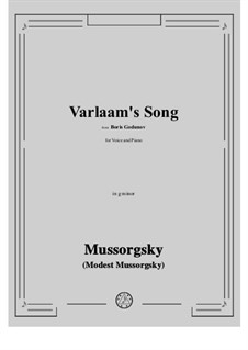 Varlaam's Song 'Once in the Town of Kazan': G minor by Modest Mussorgsky