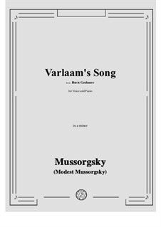 Varlaam's Song 'Once in the Town of Kazan': A minor by Modest Mussorgsky