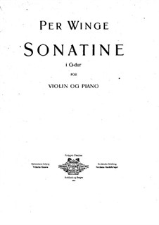 Sonatina for Violin and Piano: partitura by Per Winge