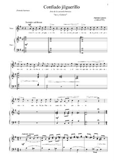 Acis y Galatea: Confiado jilguerillo by Antonio Literes