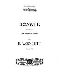 Sonata for Cello and Piano: partitura by Henry Woollett