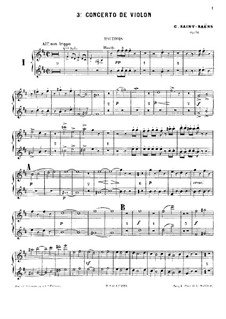 Concerto for Violin and Orchestra No.3 in B Minor, Op.61: parte oboes by Camille Saint-Saëns
